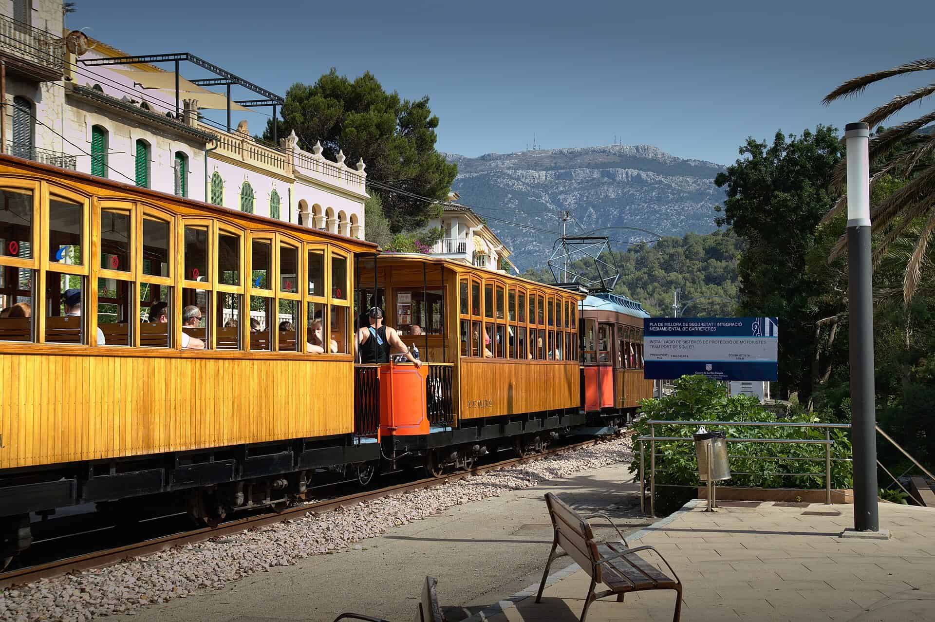 Historic tram in Sóller Mallorca